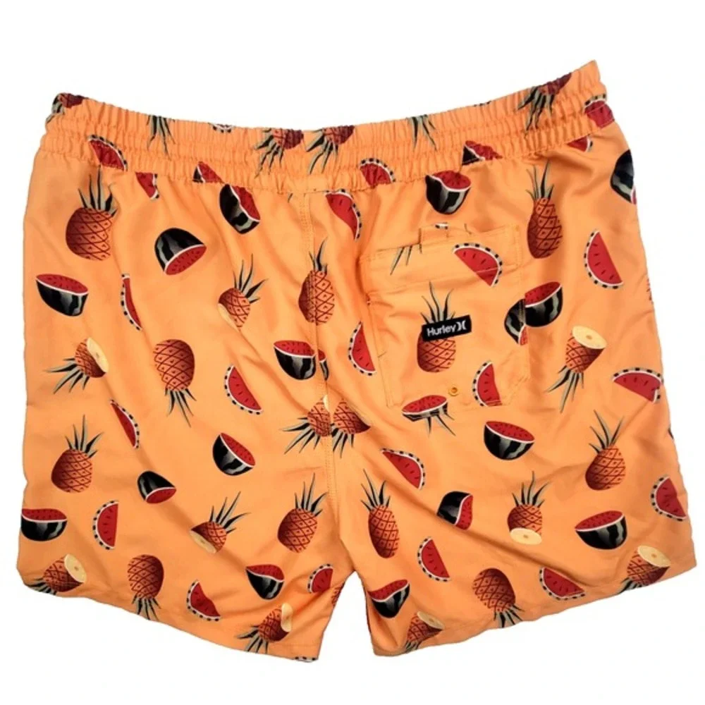 Hurley Swim Trunks Mens XL Orange‎ Pineapple Watermelon Fruit Board Shorts Surf